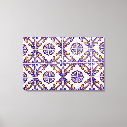 Tegel patroon close-up, Portugal Canvas Afdruk (Voorkant)