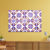 Tegel patroon close-up, Portugal Canvas Afdruk (Insitu (Woonkamer))