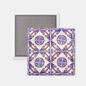 Tegel patroon close-up, Portugal Magneet (Voorkant / Achterkant)