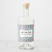 Tegel Patroon Gepersonaliseerde Liquor Bottle Labe Likeurfles Etiket (Voorkant)