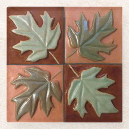 Tegel patroon vier esdoorn bladeren onderzetter glazen onderzetter