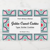 Tegel Pattern Custom Food Container Label Set Voedselcontainer Etiket (Enkel label)