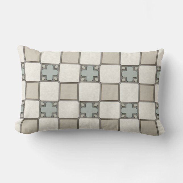Tegel Pattern Lumbar Pillow Kussen (Voorkant)