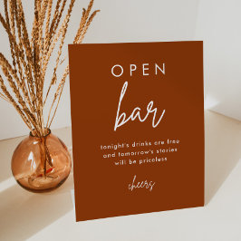 Tegel Rode Trouwdag Open Bar Tafelbord Reclamebord Met Voetstuk