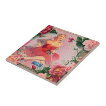 Tegel Roos ingelijst (Lady in Red) RFPMDesigns ©️2