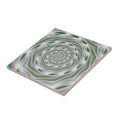 Tegel Roze en Groene Vortex Tegeltje (Zijkant)