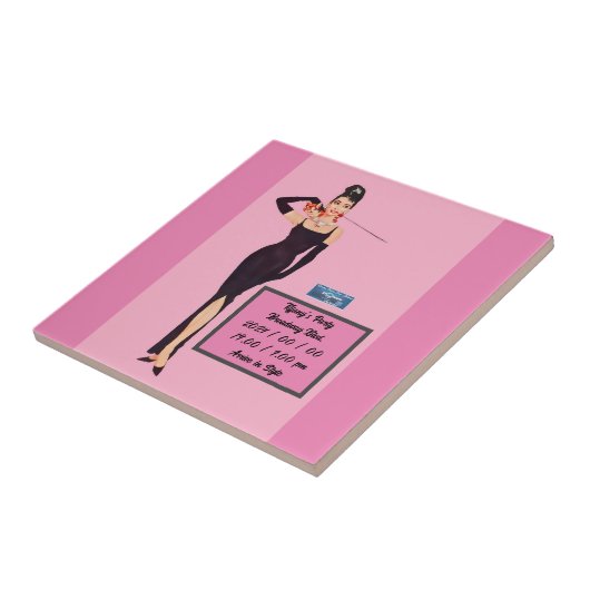 Tegel Roze (Tiffany's) RFPMDesigns ©️2024 Tegeltje (Zijkant)