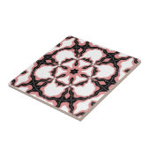 Tegel, roze, wit en zwart, gloeiend design tegeltje (Zijkant)