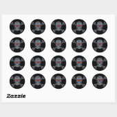 Tegel schedel 1 ronde sticker (Vel)