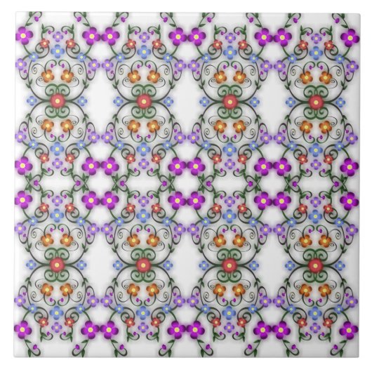 tegel sierbloemen tegeltje (Voorkant)