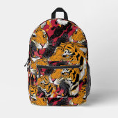 Tegel Snarling Tijger Patroon Bedrukte Rugzak (Voorkant)