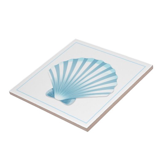 Tegel Trivet-Blue Shell Tegeltje (Zijkant)
