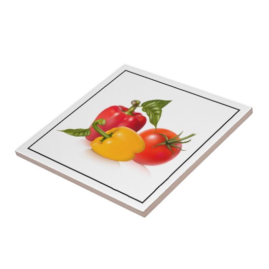 Tegel Trivet-groenten Tegeltje (Zijkant)