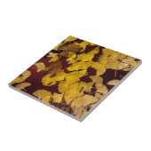 Tegel / Trivet met Herfst afbeelding van gele blad Tegeltje (Zijkant)