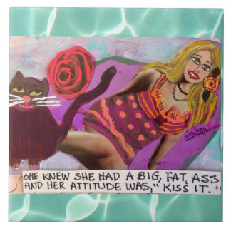 Tegel-trivet-muur kunst keramische tegel ze wist d tegeltje