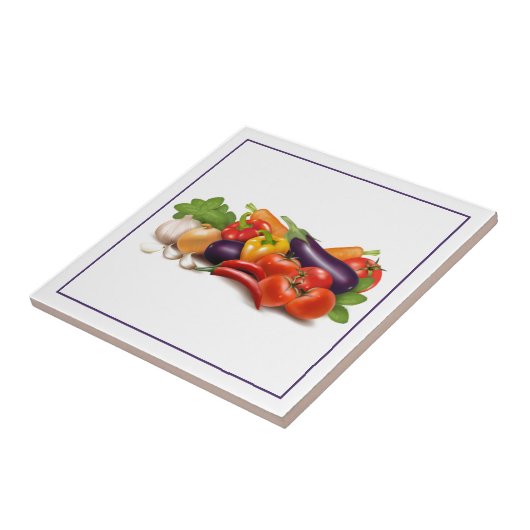 Tegel Trivet-Vegetable Group Tegeltje (Zijkant)