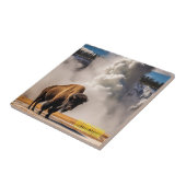Tegel Trivet-Yellowstone Buffalo Tegeltje (Zijkant)
