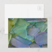 Tegel van blauw strandglas, Alaska Briefkaart (Voorkant / Achterkant)