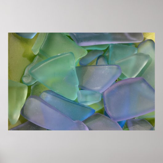 Tegel van blauw strandglas, Alaska Poster (Voorkant)