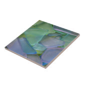 Tegel van blauw strandglas, Alaska Tegeltje (Zijkant)