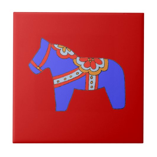 Tegel van blauwe paarden tegeltje (Voorkant)
