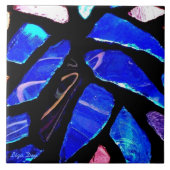 tegel van "Blue Glass"/Trivet Tegeltje (Voorkant)