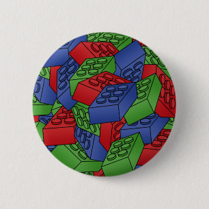 Tegel van bouwblokken ronde button 5,7 cm