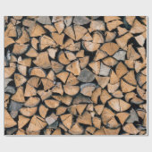 Tegel van bruin brandhout cadeaupapier (Vlak)