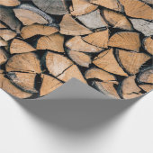 Tegel van bruin brandhout cadeaupapier (Hoek)