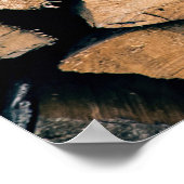 Tegel van bruin brandhout poster (Hoek)