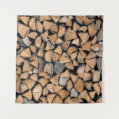 Tegel van bruin brandhout wandkleed (Voorkant (horizontaal))