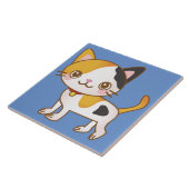 tegel van calico-kattenkeramiek tegeltje (Zijkant)