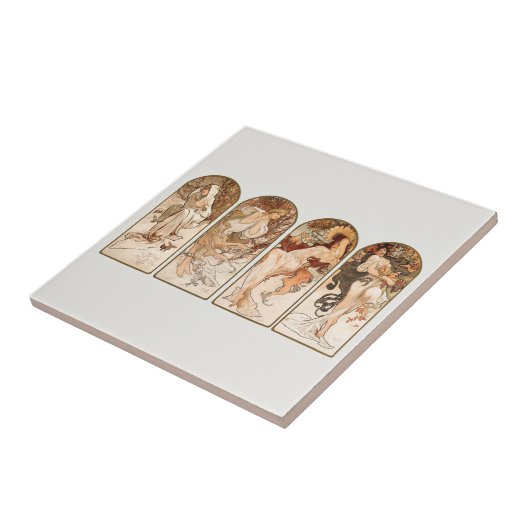 TEGEL van CERAMIC : Alfons MARIA MUCHA : de redene Tegeltje (Zijkant)