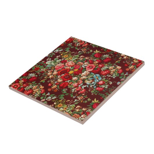 TEGEL van CERAMIC: FLORAL CHINTZ Tegeltje (Zijkant)