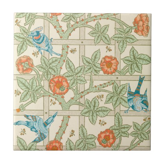TEGEL van CERAMIC : WILLIAM MORRIS : TRELLIS Tegeltje (Voorkant)