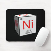 Tegel van chemisch element. Ni Nickel cubed Muismat (Met muis)