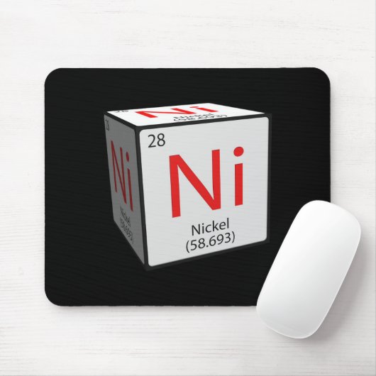 Tegel van chemisch element. Ni Nickel cubed Muismat (Met muis)