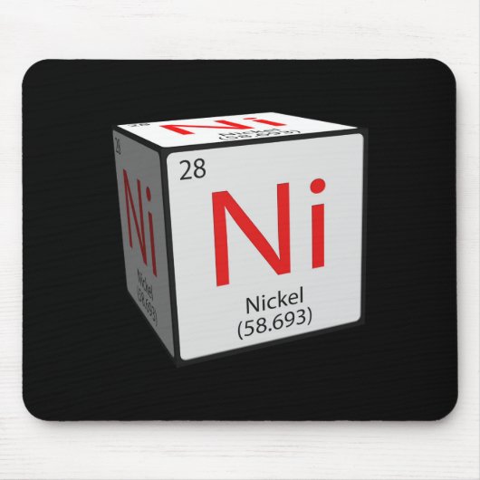 Tegel van chemisch element. Ni Nickel cubed Muismat (Voorkant)
