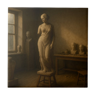 Tegel van de beeldhouwersstudio tegeltje