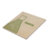 Tegel van de flitsbeker, groen tegeltje (Zijkant)