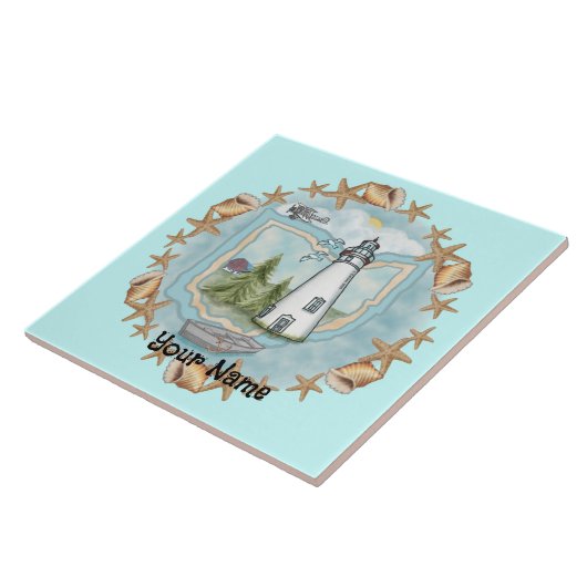 Tegel van de Ohio Shells Lighthouse Tegeltje (Zijkant)