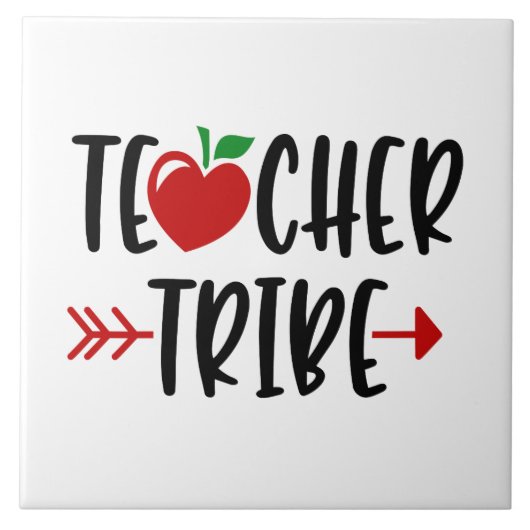 TEGEL VAN DE TEACHERTRIBE-APPEL EN-Pijl Tegeltje (Voorkant)