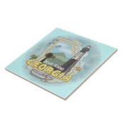 Tegel van de vuurtoren van Georgia Tegeltje (Zijkant)