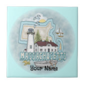 Tegel van de vuurtoren van Massachusetts Tegeltje (Voorkant)