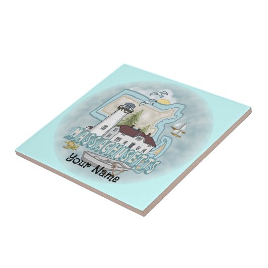 Tegel van de vuurtoren van Massachusetts Tegeltje (Zijkant)