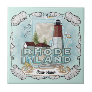 Tegel van de vuurtoren van Rhode Island Tegeltje