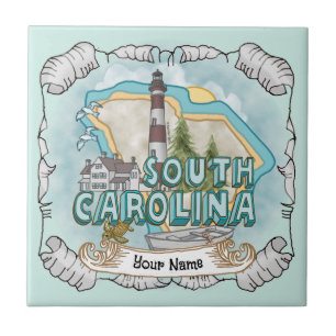 Tegel van de vuurtoren van South Carolina Tegeltje