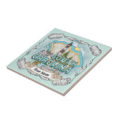 Tegel van de vuurtoren van South Carolina Tegeltje (Zijkant)