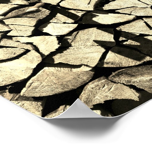 Tegel van gestapeld vuurhout, bereid voor haard . poster (Hoek)