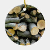 Tegel van gestapeld vuurhout keramisch ornament (Voorkant)